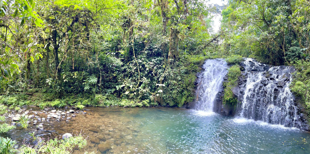 Wasserfall in der Nähe der Reserva Kinkajou